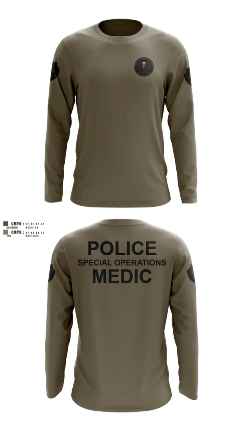 Long Sleeve Performance Shirt, Muscogee Nation Police Tactical Medical team, Police, Teamtime, Team time, sublimation, custom sports apparel, team uniforms, spirit wear, spiritwear, sports uniforms, custom shirts, team store, custom team store, fundraiser sports, apparel fundraiser
