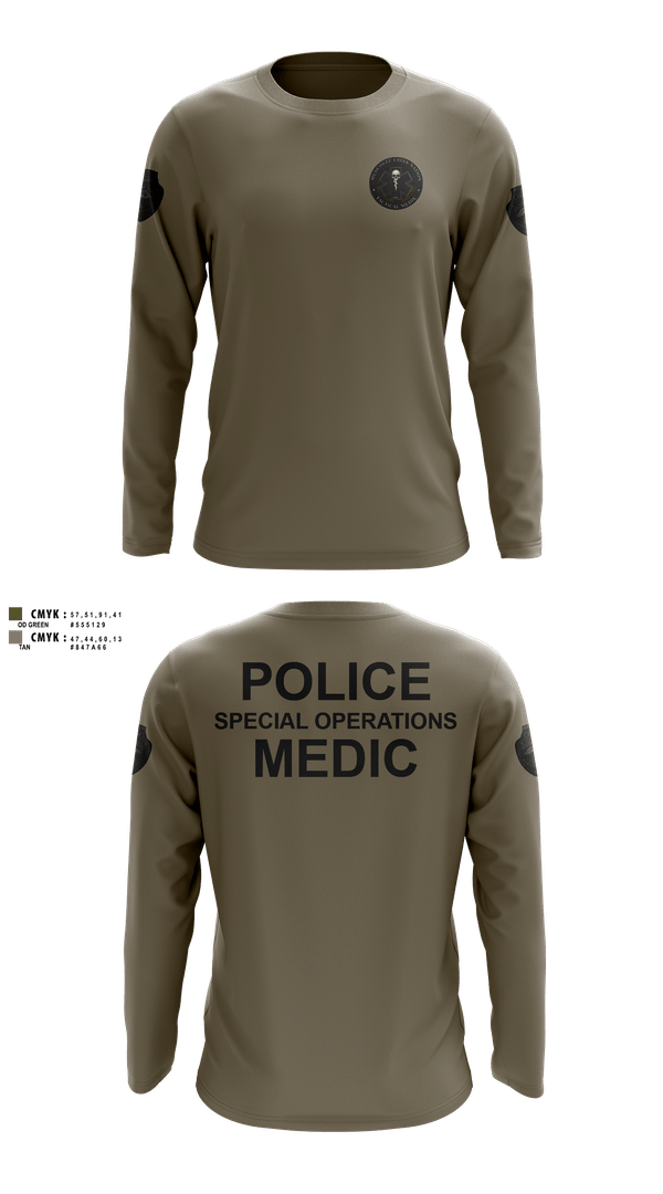 Long Sleeve Performance Shirt, Muscogee Nation Police Tactical Medical team, Police, Teamtime, Team time, sublimation, custom sports apparel, team uniforms, spirit wear, spiritwear, sports uniforms, custom shirts, team store, custom team store, fundraiser sports, apparel fundraiser