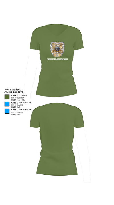Vincennes Police Department 76255219 Women's Short Sleeve V-neck Shirt - 42
