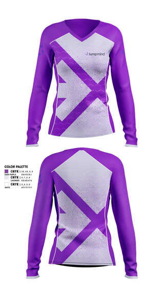 Womens Long Sleeve Vneck Shirt, Jumpmind Pelotonia, Cycling, Teamtime, Team time, sublimation, custom sports apparel, team uniforms, spirit wear, spiritwear, sports uniforms, custom shirts, team store, custom team store, fundraiser sports, apparel fundraiser