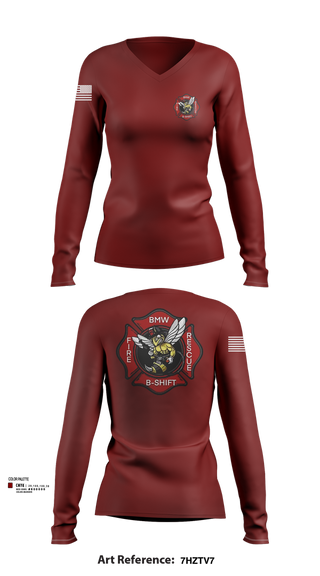 Womens Long Sleeve Vneck Shirt, B-Shift, Fire Department, Teamtime, Team time, sublimation, custom sports apparel, team uniforms, spirit wear, spiritwear, sports uniforms, custom shirts, team store, custom team store, fundraiser sports, apparel fundraiser