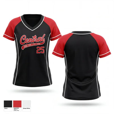 CGGLL 95428028 Women's Short Sleeve V-neck Shirt - 1