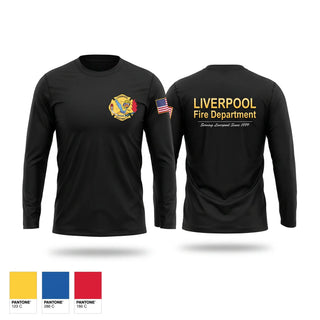 Long Sleeve Performance Shirt, LIVERPOOL, Fire Department, Teamtime, Team time, sublimation, custom sports apparel, team uniforms, spirit wear, spiritwear, sports uniforms, custom shirts, team store, custom team store, fundraiser sports, apparel fundraiser