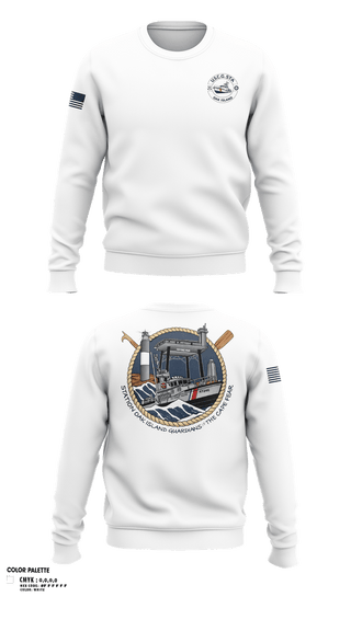 Crew Neck Sweatshirt, CG STA OAK ISLAND, Coast Guard, Teamtime, Team time, sublimation, custom sports apparel, team uniforms, spirit wear, spiritwear, sports uniforms, custom shirts, team store, custom team store, fundraiser sports, apparel fundraiser