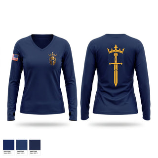 Womens Long Sleeve Vneck Shirt, Jubilee Law Enforcement, Police, Teamtime, Team time, sublimation, custom sports apparel, team uniforms, spirit wear, spiritwear, sports uniforms, custom shirts, team store, custom team store, fundraiser sports, apparel fundraiser