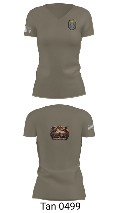 USS CAPE ST. GEORGE 53207398 Women's Short Sleeve V-neck Shirt - 65