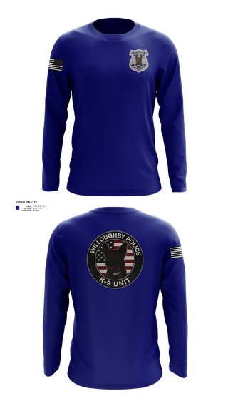 Long Sleeve Performance Shirt, Willoughby Police K9 Unit, Police, Teamtime, Team time, sublimation, custom sports apparel, team uniforms, spirit wear, spiritwear, sports uniforms, custom shirts, team store, custom team store, fundraiser sports, apparel fundraiser