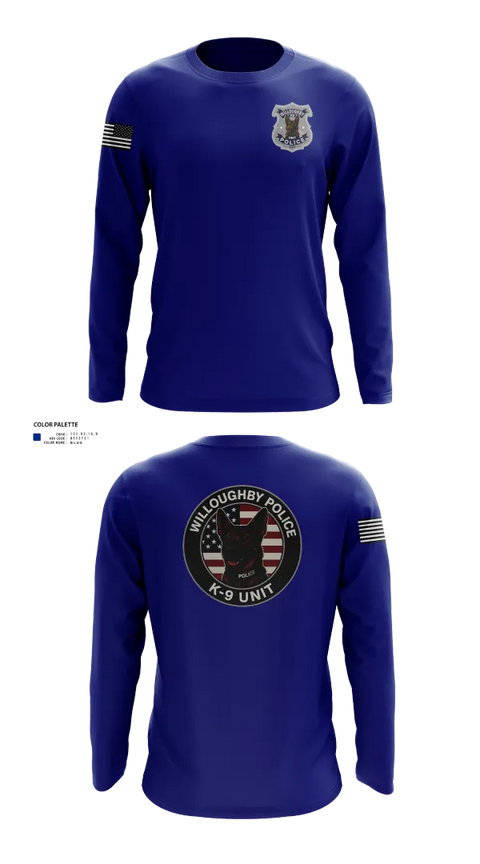 Long Sleeve Performance Shirt, Willoughby Police K9 Unit, Police, Teamtime, Team time, sublimation, custom sports apparel, team uniforms, spirit wear, spiritwear, sports uniforms, custom shirts, team store, custom team store, fundraiser sports, apparel fundraiser