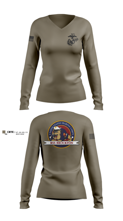RSS Brocckton 43952195 Women's Long Sleeve V-neck Shirt - 2