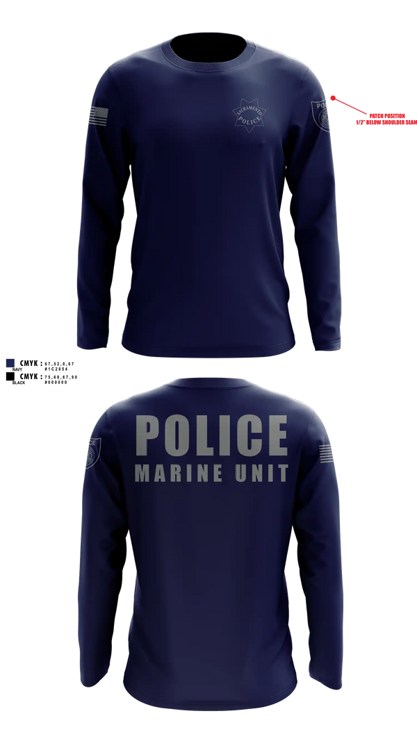 Long Sleeve Performance Shirt, Sacramento Police Marine Unit, Police, Teamtime, Team time, sublimation, custom sports apparel, team uniforms, spirit wear, spiritwear, sports uniforms, custom shirts, team store, custom team store, fundraiser sports, apparel fundraiser