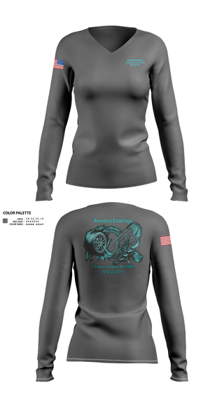 Womens Long Sleeve Vneck Shirt, Peerless Coatings, Police, Teamtime, Team time, sublimation, custom sports apparel, team uniforms, spirit wear, spiritwear, sports uniforms, custom shirts, team store, custom team store, fundraiser sports, apparel fundraiser