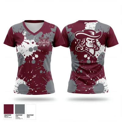 Orchard Park Quakers 29991896 Women's Short Sleeve V-neck Shirt - 1