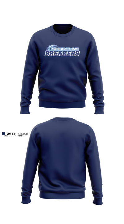 Shoreline Breakers 12u Royal Crew Neck Sweatshirt - 3