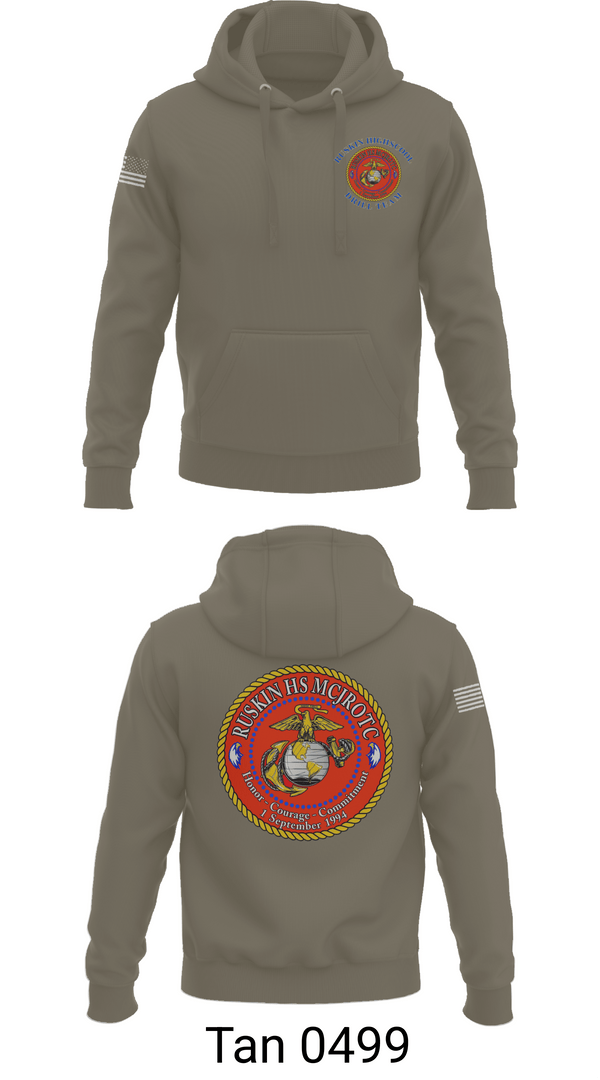 Hoodie, Ruskin Highschool MCJROTC drill team, Marines, Teamtime, Team time, sublimation, custom sports apparel, team uniforms, spirit wear, spiritwear, sports uniforms, custom shirts, team store, custom team store, fundraiser sports, apparel fundraiser
