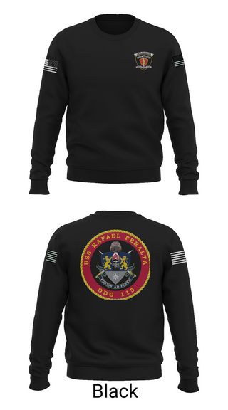 Crew Neck Sweatshirt, USS Rafael Peralta DDG 115, Navy, Teamtime, Team time, sublimation, custom sports apparel, team uniforms, spirit wear, spiritwear, sports uniforms, custom shirts, team store, custom team store, fundraiser sports, apparel fundraiser