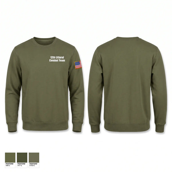 Crew Neck Sweatshirt, 12th Littoral Combat Team, Marines, Teamtime, Team time, sublimation, custom sports apparel, team uniforms, spirit wear, spiritwear, sports uniforms, custom shirts, team store, custom team store, fundraiser sports, apparel fundraiser