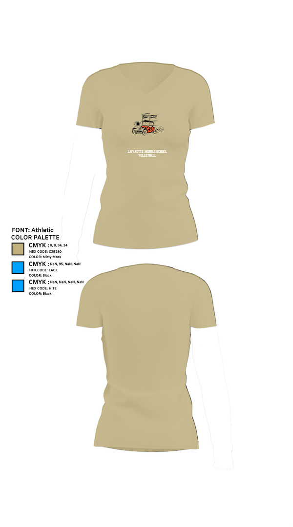 Womens Short Sleeve Vneck Shirt, Lafayette Middle School Volleyball, Women's Volleyball, Teamtime, Team time, sublimation, custom sports apparel, team uniforms, spirit wear, spiritwear, sports uniforms, custom shirts, team store, custom team store, fundraiser sports, apparel fundraiser