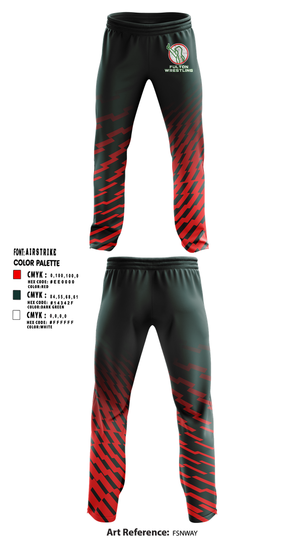 Sweatpants, Fulton, Wrestling, Teamtime, Team time, sublimation, custom sports apparel, team uniforms, spirit wear, spiritwear, sports uniforms, custom shirts, team store, custom team store, fundraiser sports, apparel fundraiser