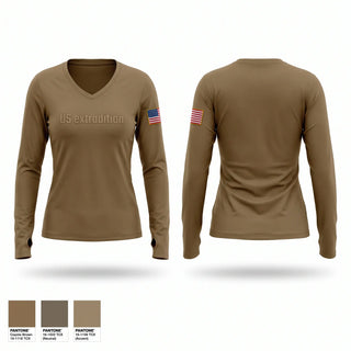 Womens Long Sleeve Vneck Shirt, US extradition, Police, Teamtime, Team time, sublimation, custom sports apparel, team uniforms, spirit wear, spiritwear, sports uniforms, custom shirts, team store, custom team store, fundraiser sports, apparel fundraiser
