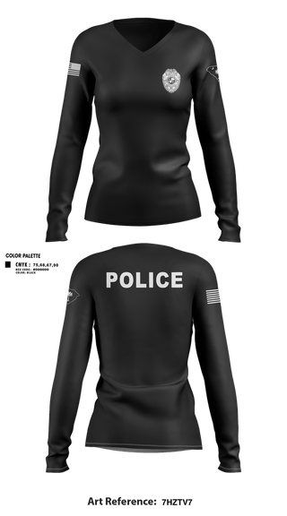 Womens Long Sleeve Vneck Shirt, Bluffton PD, , Teamtime, Team time, sublimation, custom sports apparel, team uniforms, spirit wear, spiritwear, sports uniforms, custom shirts, team store, custom team store, fundraiser sports, apparel fundraiser