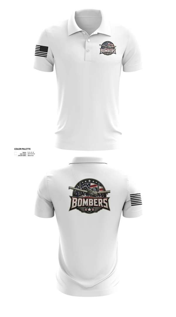 Short Sleeve Performance Polo, Bombers, Baseball, Teamtime, Team time, sublimation, custom sports apparel, team uniforms, spirit wear, spiritwear, sports uniforms, custom shirts, team store, custom team store, fundraiser sports, apparel fundraiser