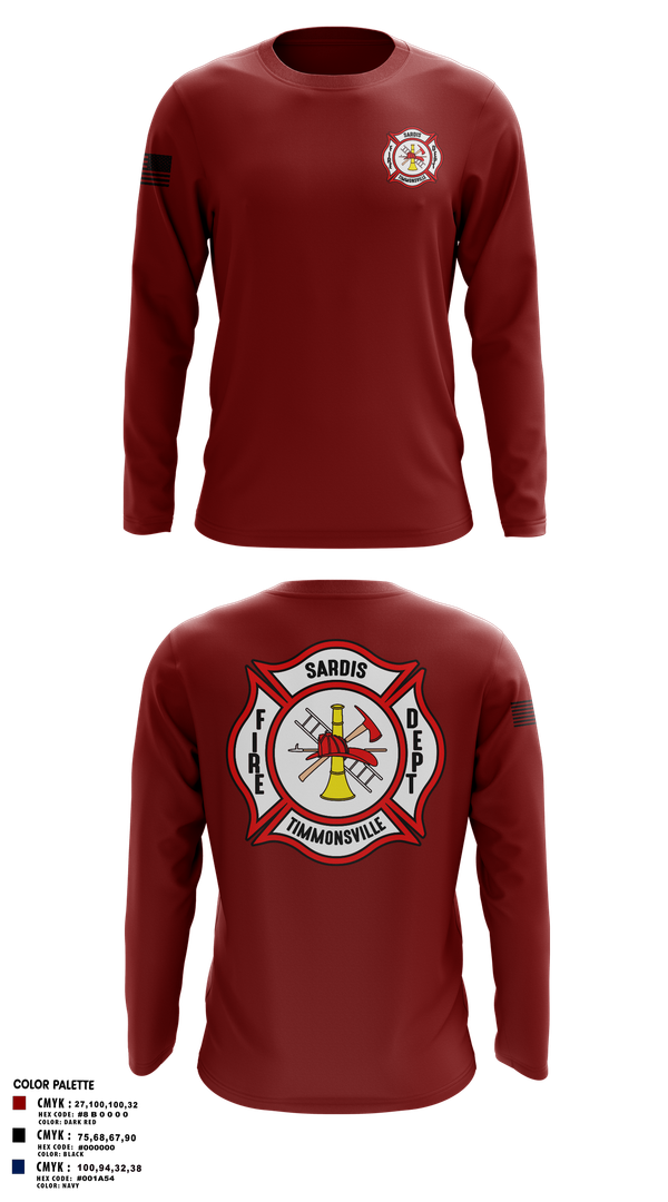 Long Sleeve Performance Shirt, Sardis-Timmonsville fire department station 1, , Teamtime, Team time, sublimation, custom sports apparel, team uniforms, spirit wear, spiritwear, sports uniforms, custom shirts, team store, custom team store, fundraiser sports, apparel fundraiser