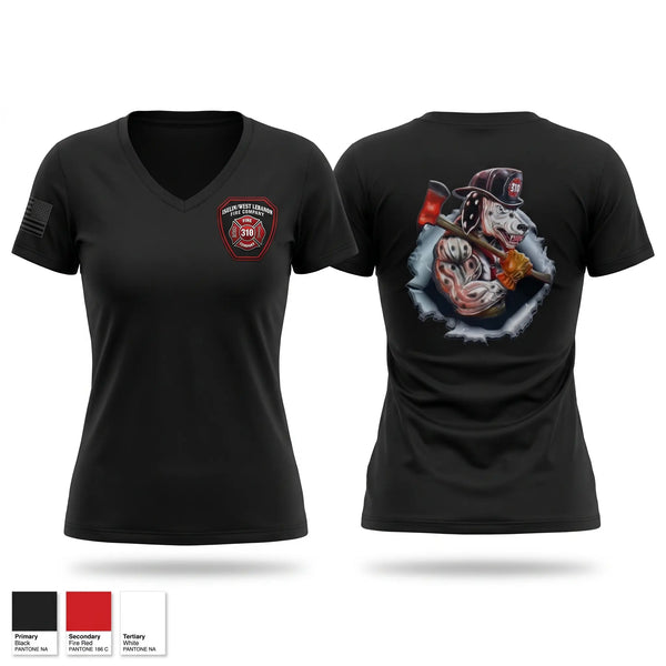 Womens Short Sleeve Vneck Shirt, ISELIN, Fire Department, Teamtime, Team time, sublimation, custom sports apparel, team uniforms, spirit wear, spiritwear, sports uniforms, custom shirts, team store, custom team store, fundraiser sports, apparel fundraiser