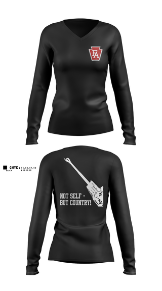Womens Long Sleeve Vneck Shirt, 1-108 FAR, National Guard, Teamtime, Team time, sublimation, custom sports apparel, team uniforms, spirit wear, spiritwear, sports uniforms, custom shirts, team store, custom team store, fundraiser sports, apparel fundraiser