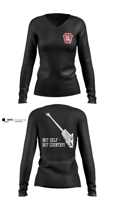 Womens Long Sleeve Vneck Shirt, 1-108 FAR, National Guard, Teamtime, Team time, sublimation, custom sports apparel, team uniforms, spirit wear, spiritwear, sports uniforms, custom shirts, team store, custom team store, fundraiser sports, apparel fundraiser