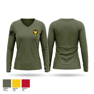 Womens Long Sleeve Vneck Shirt, Scotland Neck Police Department, Police, Teamtime, Team time, sublimation, custom sports apparel, team uniforms, spirit wear, spiritwear, sports uniforms, custom shirts, team store, custom team store, fundraiser sports, apparel fundraiser