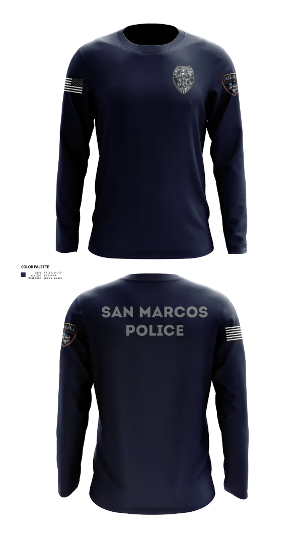 Long Sleeve Performance Shirt, San marcos police - field force, Police, Teamtime, Team time, sublimation, custom sports apparel, team uniforms, spirit wear, spiritwear, sports uniforms, custom shirts, team store, custom team store, fundraiser sports, apparel fundraiser
