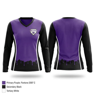 Womens Long Sleeve Vneck Shirt, Walhalla Ballhogs, Baseball, Teamtime, Team time, sublimation, custom sports apparel, team uniforms, spirit wear, spiritwear, sports uniforms, custom shirts, team store, custom team store, fundraiser sports, apparel fundraiser