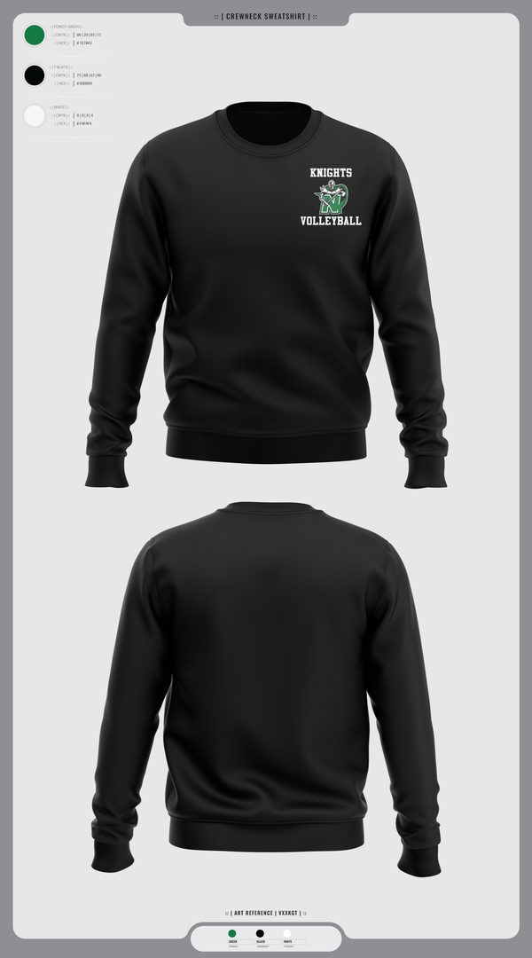Crew Neck Sweatshirt, Nordonia Knights Volleyball, Men's Volleyball, Teamtime, Team time, sublimation, custom sports apparel, team uniforms, spirit wear, spiritwear, sports uniforms, custom shirts, team store, custom team store, fundraiser sports, apparel fundraiser