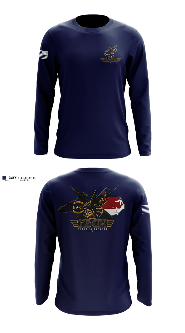 Long Sleeve Performance Shirt, 145 SFS, Air Force, Teamtime, Team time, sublimation, custom sports apparel, team uniforms, spirit wear, spiritwear, sports uniforms, custom shirts, team store, custom team store, fundraiser sports, apparel fundraiser