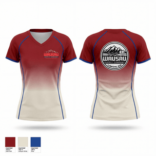 Womens Short Sleeve Vneck Shirt, Wausau supply company, , Teamtime, Team time, sublimation, custom sports apparel, team uniforms, spirit wear, spiritwear, sports uniforms, custom shirts, team store, custom team store, fundraiser sports, apparel fundraiser