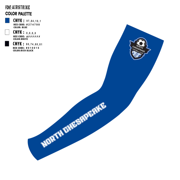 Arm Sleeve, North Chesapeake Football Club, Men's Soccer, Teamtime, Team time, sublimation, custom sports apparel, team uniforms, spirit wear, spiritwear, sports uniforms, custom shirts, team store, custom team store, fundraiser sports, apparel fundraiser