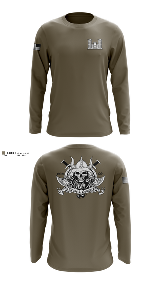 Long Sleeve Performance Shirt, 125 ENGINEER COMPANY, National Guard, Teamtime, Team time, sublimation, custom sports apparel, team uniforms, spirit wear, spiritwear, sports uniforms, custom shirts, team store, custom team store, fundraiser sports, apparel fundraiser