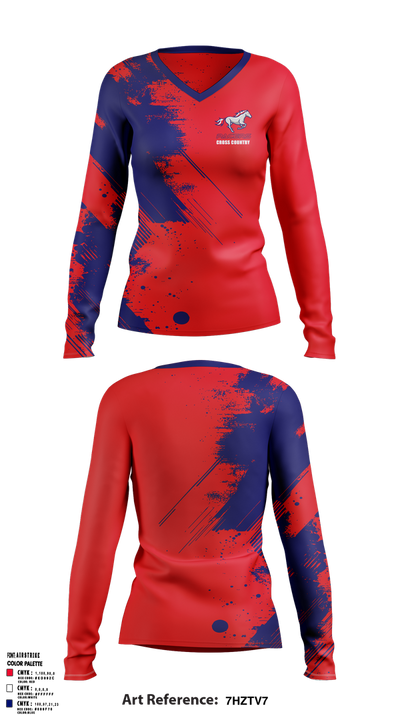 Plaza Park 7264543 Women's Long Sleeve V-neck Shirt - 1