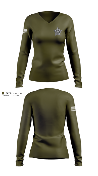 Womens Long Sleeve Vneck Shirt, Hancock County Sheriff’s Office, , Teamtime, Team time, sublimation, custom sports apparel, team uniforms, spirit wear, spiritwear, sports uniforms, custom shirts, team store, custom team store, fundraiser sports, apparel fundraiser