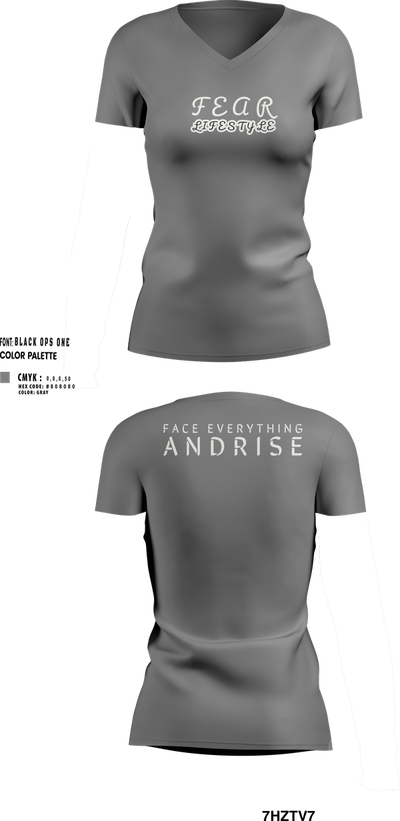 FearLifestyle 46237341 Women's Short Sleeve V-neck Shirt - 105