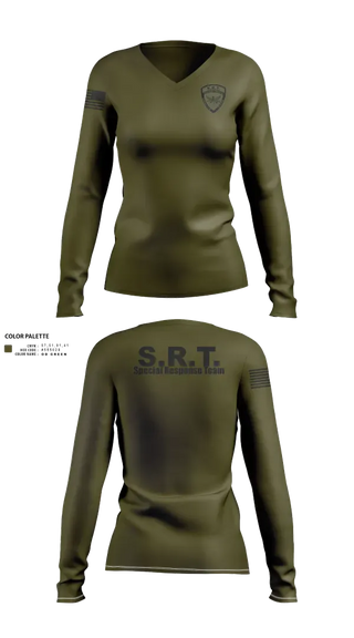 Womens Long Sleeve Vneck Shirt, OC SRT, Police, Teamtime, Team time, sublimation, custom sports apparel, team uniforms, spirit wear, spiritwear, sports uniforms, custom shirts, team store, custom team store, fundraiser sports, apparel fundraiser