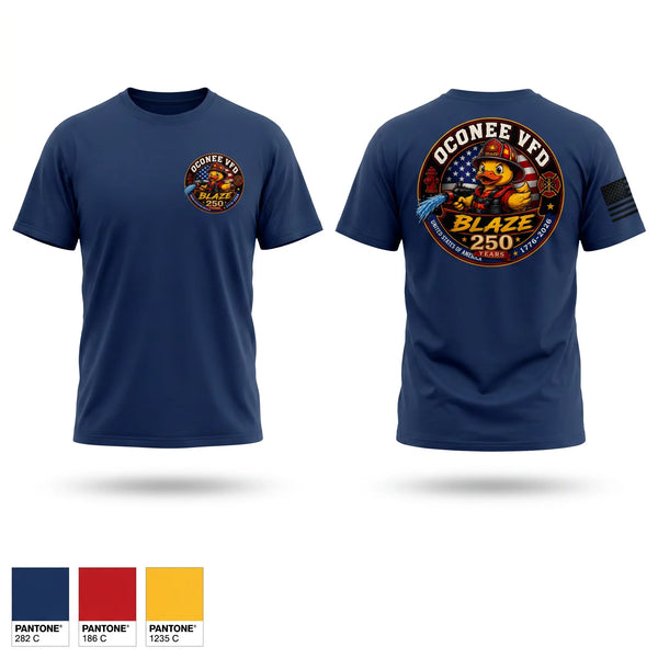 Old School Cotton Feel Shirt, City of Oconee Volunteer Fire Department, Fire Department, Teamtime, Team time, sublimation, custom sports apparel, team uniforms, spirit wear, spiritwear, sports uniforms, custom shirts, team store, custom team store, fundraiser sports, apparel fundraiser