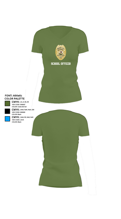 School officer 37316747 Women's Short Sleeve V-neck Shirt - 42