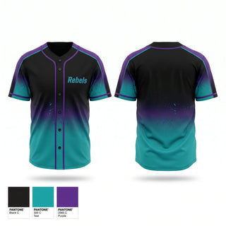 Full Button Baseball Jersey, Rebels, Baseball, Teamtime, Team time, sublimation, custom sports apparel, team uniforms, spirit wear, spiritwear, sports uniforms, custom shirts, team store, custom team store, fundraiser sports, apparel fundraiser