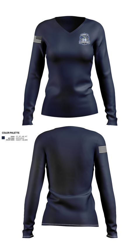 Womens Long Sleeve Vneck Shirt, 14C, Police, Teamtime, Team time, sublimation, custom sports apparel, team uniforms, spirit wear, spiritwear, sports uniforms, custom shirts, team store, custom team store, fundraiser sports, apparel fundraiser