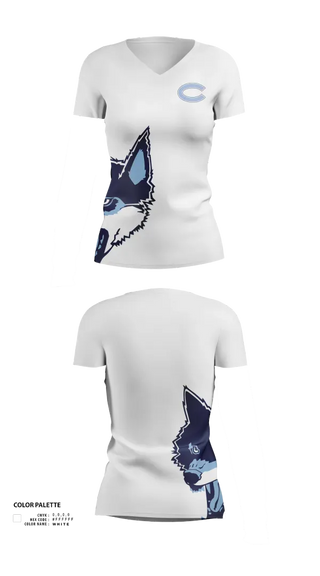 Womens Short Sleeve Vneck Shirt, Clarksburg High School, , Teamtime, Team time, sublimation, custom sports apparel, team uniforms, spirit wear, spiritwear, sports uniforms, custom shirts, team store, custom team store, fundraiser sports, apparel fundraiser
