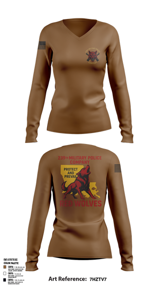 Womens Long Sleeve Vneck Shirt, 239th Military Police Company, National Guard, Teamtime, Team time, sublimation, custom sports apparel, team uniforms, spirit wear, spiritwear, sports uniforms, custom shirts, team store, custom team store, fundraiser sports, apparel fundraiser