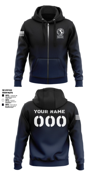 Zip Hoodie, Cadott Police Department, Police, Teamtime, Team time, sublimation, custom sports apparel, team uniforms, spirit wear, spiritwear, sports uniforms, custom shirts, team store, custom team store, fundraiser sports, apparel fundraiser