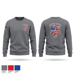 Crew Neck Sweatshirt, Marion County EMS, EMS/EMT, Teamtime, Team time, sublimation, custom sports apparel, team uniforms, spirit wear, spiritwear, sports uniforms, custom shirts, team store, custom team store, fundraiser sports, apparel fundraiser
