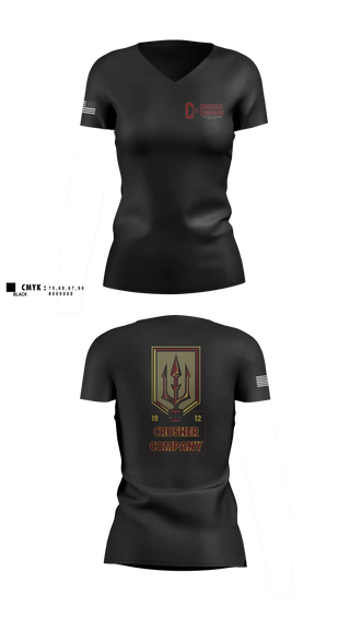 Womens Short Sleeve Vneck Shirt, Crusher Company, Army, Teamtime, Team time, sublimation, custom sports apparel, team uniforms, spirit wear, spiritwear, sports uniforms, custom shirts, team store, custom team store, fundraiser sports, apparel fundraiser